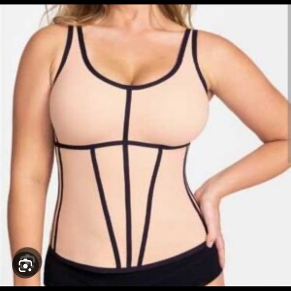 HONEYLOVE Boldness Tank Fig Black Shapewear Waist Cincher Curvy Control Size L - Picture 1 of 4